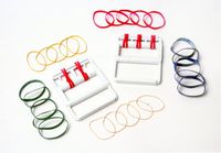 Cando Rubber Band Hand Exerciser - with 25 Bands (5 Each Color) Latex-Free - 10 Sets