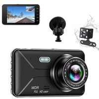 Dash Cam, 1080p Dash Camera for Cars DVR Dashboard Camera Full HD and Rear Cameras 4.0" IPS Screen 170°Wide Angle,Parking Monitor,G-Sensor,Night Vision