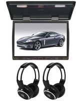 TView T206IR 20" Slim Flip Down Car/Truck Video Monitor + 2 Wireless Headsets