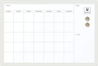 U Brands Magnetic Dry Erase Calendar Board, 30 x 20 Inches, White Wood Frame (2075U00-01)