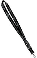 Print Lanyard- Satin Key Lanyard with Side Release Buckle and Snap, ID Holder -  1 Inch, Barbed Wire Print