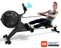 SereneLife Smart Rowing Machine-Home Rowing Machine with Smartphone Fitness Monitoring App-Row Machine for Gym or Home Use-Rowing Exercise Machine Measures Time, Stride, Distance, Calories Burned.