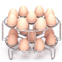 Egg Steamer Rack, Packism Steaming Rack Fit 6,8Qt Instant Pot Accessories Air Fryer Ninja Foodi, Cook 18 Eggs, Stainless Steel Kitchen Trivet Stackable Steaming Holder Pressure Cooker Accessories