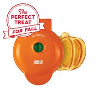 Dash DMWP001OR Mini Waffle Maker Machine for Pumpkin Shaped Individual Waffles, Paninis, Hash browns, & other on the go Breakfast, Lunch, or Snacks - Orange