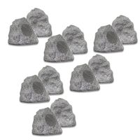 Theater Solutions 12R4G Outdoor Granite Rock 12 Speaker Set for Deck Pool Spa Patio Garden