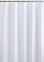 LiBa Mildew Resistant Fabric Shower Curtain and Antimicrobial, 72x72 (White)