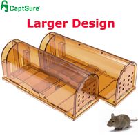 CaptSure Original Humane Mouse Traps, Easy to Set, Kids/Pets Safe, Reusable for Indoor/Outdoor use, for Small Rodent/Voles/Hamsters/Moles Catcher That Works. 2 Pack (Large)