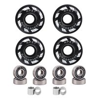 NPET 52mm Blank Skateboard Wheels/ABEC-11 Speed Bearings& Spacers (Black)