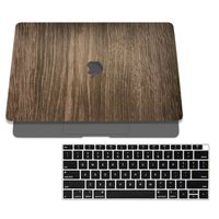 SOJITEK Brown Wood Design Texture Skin Decal Sticker for 2018 MacBook Air 13 Inch A1932 Model with Touch ID & Includes Black Keyboard Cover
