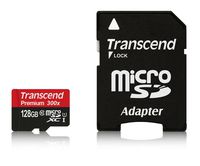 Transcend TS128GUSDU1 128GB MicroSDXC Class10 UHS-1 Memory Card with Adapter 45 MB/S 