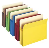 Smead File Pocket, Straight-Cut Tab, 3-1/2" Expansion, Letter Size, Assorted Colors, 25 per Box (73890)