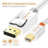 Mini DisplayPort to DisplayPort Cable CABLETIME Mini DP to DP Cord Support Video and Audio,Thunderbolt Compatible for Surface Pro 5 / Pro 4 / Pro 3, MacBook Air,etc (6 Feet/1.8m, White)