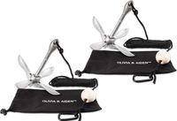 OLIVIA & AIDEN 2 Pack Folding Kayak Anchors w/ 40' Marine Rope and Buoy (3.5 lb.) Portable, Compact Accessory for Canoe, Jon Boat, Jet Ski, Paddle Board, SUP | Foldable Grappling Hook