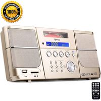 DPNAO Multi Portable Cd Player with FM Radio Clock Alarm USB SD Aux Boombox Wall Mountable for Home
