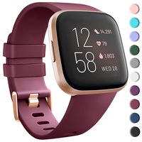 Tobfit Sport Bands Compatible with Fitbit Versa 2/Versa/Versa Lite/Versa SE, Soft TPU Wristbands Accessories for Women Men (Wine Red, Large)