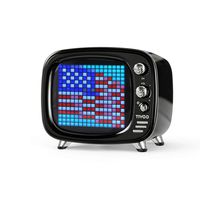 Divoom Tivoo Retro Bluetooth Speaker - Pixel Art DIY Box, RGB Programmable 16X16 LED, Support Android & iOS; TF/SD Card & Aux 3.9X3X3.2 Inches