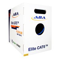 Infinity Cable Cat6 Plenum 550MHz CMP 23AWG UTP, 1000 Feet, Solid, 100% Pure Copper, UL Certified, Easy to Pull (Reelex II) Box, Blue