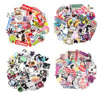 Cool 100-400Pcs Random Stickers Pack Vinyl Skateboard Guitar Travel Stickers Car Bicycle Luggage Decal Graffiti Patches Skateboard Laptop Stickers (100pcs)