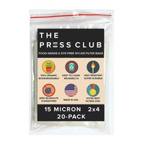 15 Micron | Premium Nylon Tea Filter Press Screen Bags | 2" x 4" | 20 Pack | Zero Blowout Guarantee | All Micron & Sizes Available