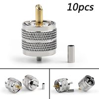 Artudatech 10Pcs UHF Plug Male Pl259 Crimp Connector Adapter for RG316 RG174 RG178 LMR100