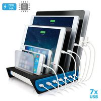 Naztech Power Hub 7-Port USB Charge / Docking Station, Individually Charge 7 Devices Simultaneously with Smart Charging Technology, Compatible For iPhone 8/8 Plus, Galaxy S9/S9+, iPads, Laptops & Other Devices