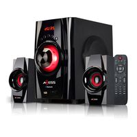 AXESS Bluetooth Mini System 2.1-Channel Home Theater Speaker System Red (MSBT3901)