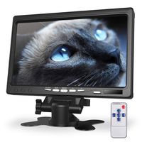 Kuman 7 Inch Monitor HD Display 1024x600 IPS Screen for Raspberry Pi 4 B 3 2B B 1 B+ A+ with HDMI VGA Input, Built in Speaker for DVD VCR Car Remote SC7J