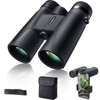 Binoculars for Adults 10x42 BAK-4 Roof Prism FMC Lens, HD Compact Durable Binoculars for Birdwatching Hunting Hiking and Traveling with Carrying Bag and Strap RIVMOUNT