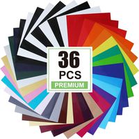 CAREGY Heat Transfer Vinyl for T-Shirts 12in.x10in.  36 Sheets-Iron On Vinyl HTV Bundle