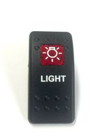 Southern Marine Euro Rocker Switch Cover with Text. Black with Red Lens. Contura II. Fits Carling, Cole Hersee, Blue seas (Light 1 Lens)