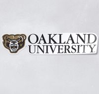 Nudge Printing NCAA University Script Logos Vinyl Car Decal Window Sticker (Oakland University)