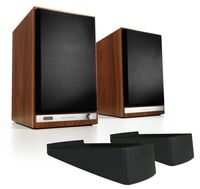 Audioengine HD6 Powered Wireless Bluetooth Speaker Bundle with Audioengine DS2 Desktop Speaker Stands - (Pair) Walnut