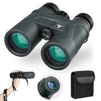 TELMU 10×42 Binoculars, Roof Prism BAK4 - High Refractive Index, FMC Lens Coating, Wide Angle HD Binoculars for Bird Watching, Hiking, Concerts, Sport, with Strap and Carrying Bag