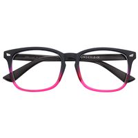 LUMDERIO Blue Light Blocking Glasses Computer Game Glasses Square Eyeglasses Frame Glasses Unisex (Black&Rose)