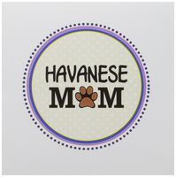 3dRose Havanese Dog Mom - Doggie mama by breed - paw print mum love - doggy lover - Greeting Cards, 6 x 6 inches, set of 12 (gc_151757_2)