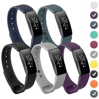 GVFM Compatible with Fitbit Inspire/Inspire HR Bands, Adjustable Soft Silicone Bracelet Accessories Sport Strap for Women Men Wristbands (Large: 6.7-8.1 inch, 5-Gray/Slate/Black/Navy/Purple)