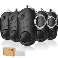 TOODOO 5 Pack Safesound Personal Alarm, 130 db Emergency Safety Key Chain, Self-Defense Security Safe Sound Alarm with Mini LED Flashlight for Kids, Women, Night Workers (Black)