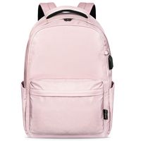 Waterproof Women Laptop Backpack Casual Daypack lightweight Bookbag USB (pink)