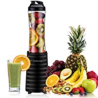 Smoothies Blender Personal Size 300 Watt with 18 oz BPA Free Portable Travel Sports Bottle (Black)