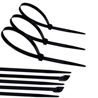 UV Black Nylon Cable Tie 50Lbs Test Cable Fastening Ties - 12" x 0.2" Nylon Straps