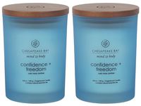 Chesapeake Bay Candle Scented Candles, Confidence + Freedom (Oak Moss Amber), Medium (2-Pack)