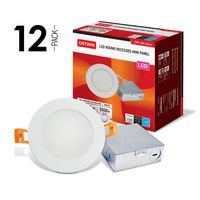 OSTWIN 6 Inch Ultra Thin LED Recessed Light 5000K Daylight - Canless LED Recessed Light with Junction Box 15W 80W Eqv. 1125 Lm, Dimmable - IC Rated, ETL & Energy Star Listed, Pack of 12