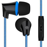 HyperGear Sound Wavez Earphones, In-line Mic for Hands-free Calls & Music, Blocks out Noise/Seal in Sound, Tangle-Free Cable & Precision Bass. (Blue)