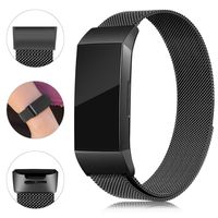Find-MyWay Replacement Compatible with Fitbit Charge 3 Bands/Charge 3 SE Metal Bands Wristband Accessory Breathable Sport Bracelet Strap Small & Large for Women Men Silver Rose Gold 10 Colors