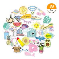 Cute VSCO Stickers for Water Bottles Big 35-Pack Waterproof,Aesthetic,Trendy Stickers for Girls,Kids, Perfect for Laptop, Hydro Flask, Yeti, Car, Phone - Trendy Decal Water Bottle Aesthetic Stickers