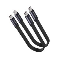 [2-Pack] USB C to USB C Cable, DockCase USB 3.1 Gen 2 Cable 10Gbps 5A 100W 4K HD Video Data PD Charging Cable for MacBook Pro Google Pixel Nexus Samsung T3 T5 SSD LaCie Acer MS700-0.7ft - Space Grey