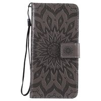 Huawei nova4 Case, Lomogo Leather Wallet Case with Kickstand Card Holder Shockproof Flip Case Cover for Huawei nova 4 - LOKTU020059 Grey