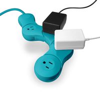 Quirky Pivot Power 2.0 Junior -Flexible and Bendable 4 Outlet - Teal