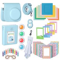 Fujifilm Premium Leather Camera Case with Accessories Kit Bundle for Instax Mini 9 Instant Film Camera | Includes Camera Strap + Photo Album + Picture Frames + Selfie Lens + Cleaning Cloth & More