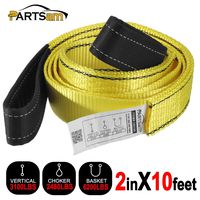 Premium Crane Towing Strap 10feet x 2inch Durable 3400Dtex - Heavy Duty Web Sling - Corrosion Resistance Polyester Industrial Flat Eye-Eye Ropes
